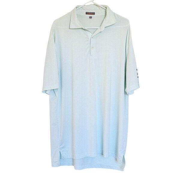 Peter Millar Summer Comfort Golf Polo Shirt Mens Large Green Stretch Performance - Picture 1 of 14